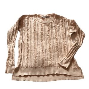 Harper Lane Off White Fringe Sweater | Small
